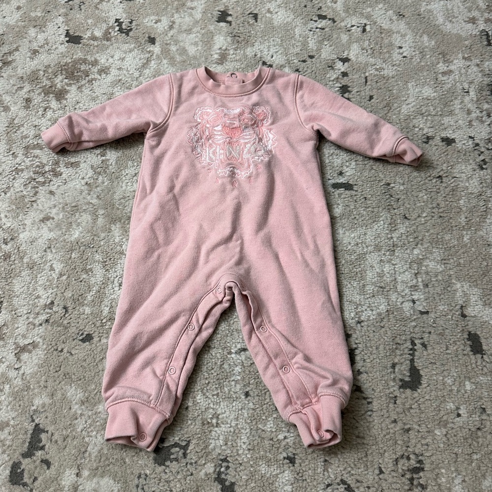 Kenzo Baby Girl's Embroidered Tiger Coverall Size 9 Months